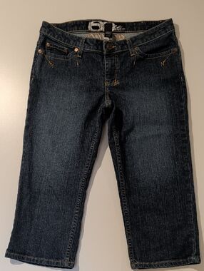 Dark Blue Women's Denim Crop Jeans